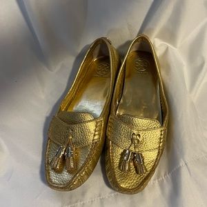 Tory Burch Metallic Gold Mocassins